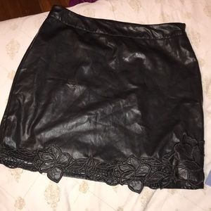 Black faux leather skirt